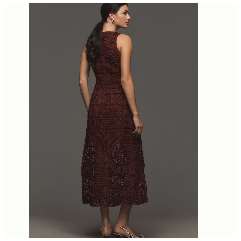 NEW Anthro Endless Rose Sleeveless Textured lace fabrication Midi Dress XL - Picture 4 of 11
